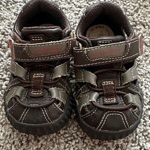 Stride Rite Brown and Gray Kids Sneakers